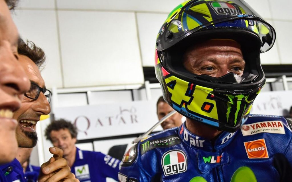 rossi sul podio in qatar 2017