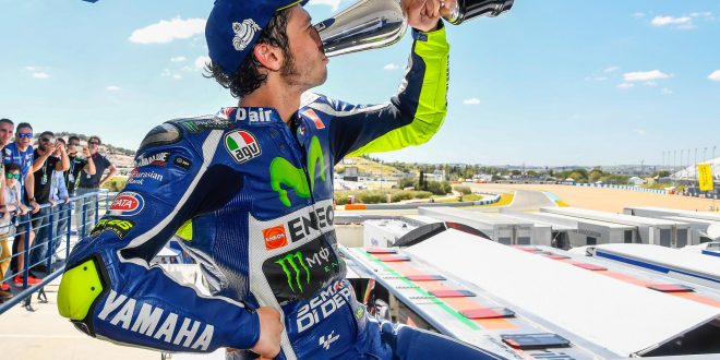 Rossi sul podio di Jerez 2016