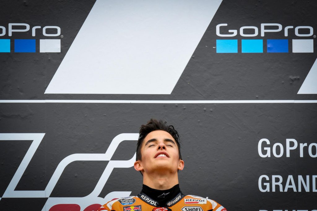marquez sul podio in motogp