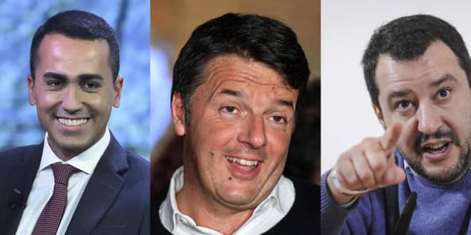 Tre libri per tre leader politici italiani: Luigi Di Maio, Matteo Salvini e Matteo Renzi