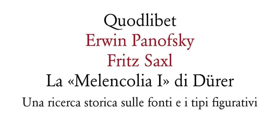 La «Melencolia I» di Dürer - Erwin Panofsky Fritz Sax